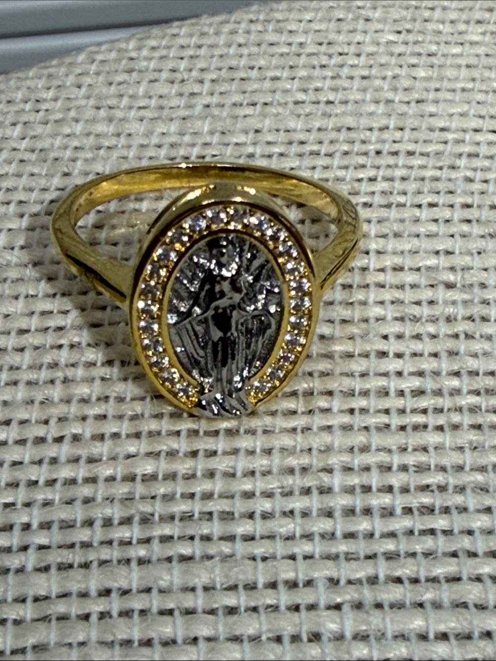 STELLA ROSE London Gold Plated n Silver Tone Religious Ring